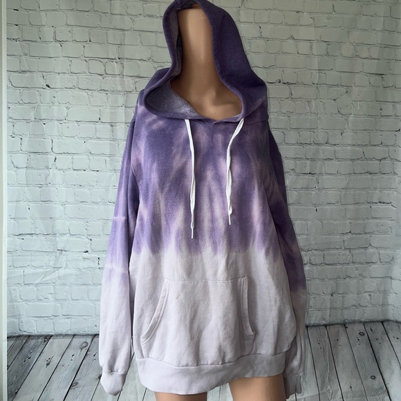 Orange Bliss Tops - Orange Bliss Dark & Light Purple Tye Dye Hoodie size XL